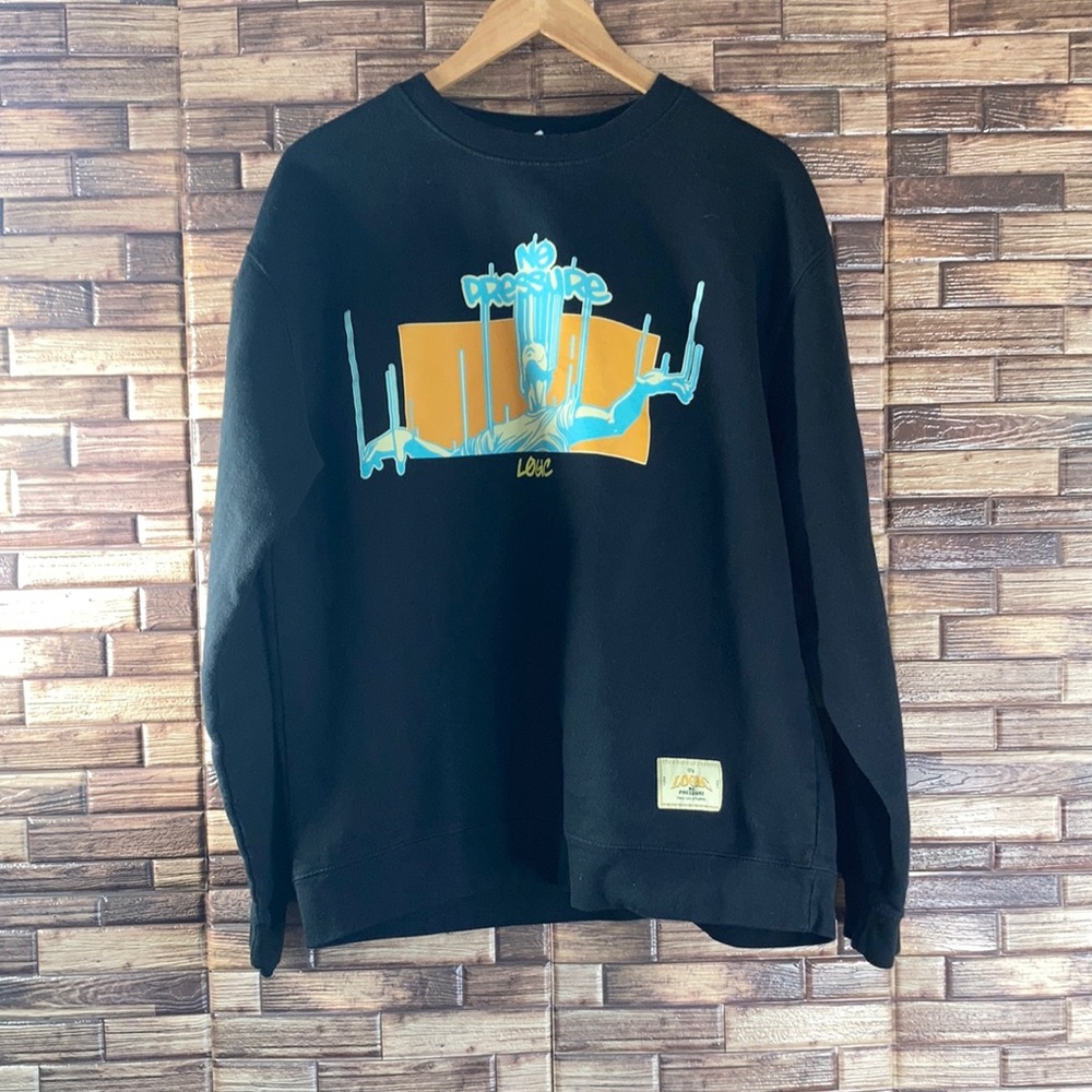 Logic No Pressure Black crewneck sweatshirt By Independent Trading Co Size XL